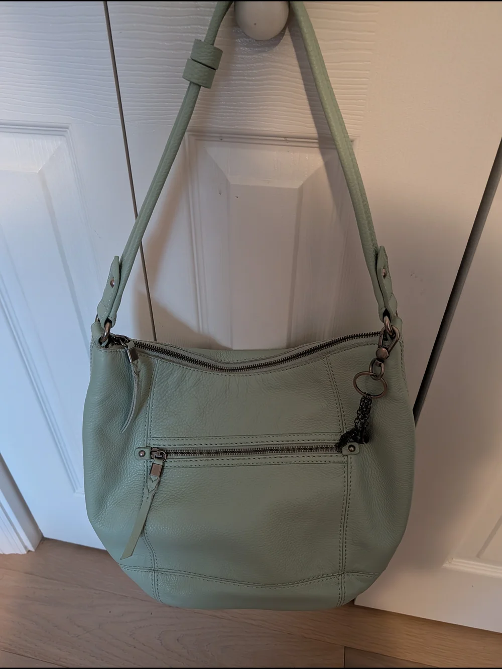 The Sak Pale Mint Leather Hobo Shoulder Bag